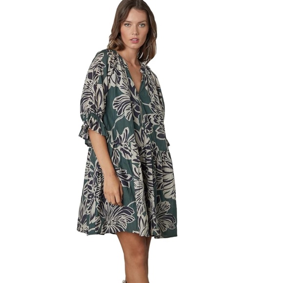VELVET by GRAHAM & SPENCER | Layne Printed Silk Cotton Voile Dress - Picture 6 of 6